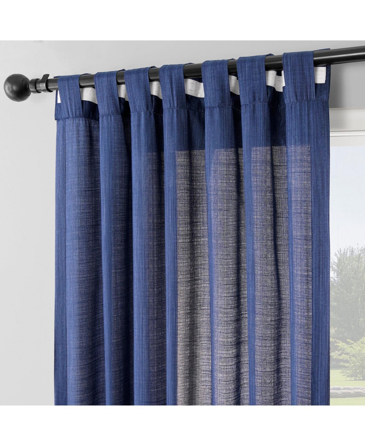 Half Price Drapes Orange Rustic Linen Weave Curtain