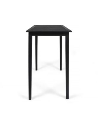 Outdoor Minimalist Acacia Wood Rectangle Bar Table - Dark Gray