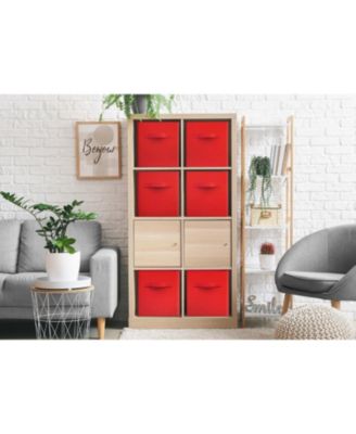 11 Inch Foldable Fabric Storage Cube Bin with Handles - for Organizing Pantry, Closet, Nursery, Playroom, and More