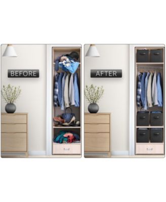 13 Inch Foldable Fabric Storage Cube Bin with Handles- for Organizing Home, Shelves, Nursery, Playroom, Closet and More