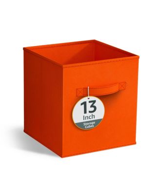 13 Inch Foldable Fabric Storage Cube Bin with Handles- for Organizing Home, Shelves, Nursery, Playroom, Closet and More