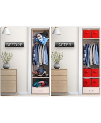 13 Inch Foldable Fabric Storage Cube Bin with Handles- for Organizing Home, Shelves, Nursery, Playroom, Closet and More