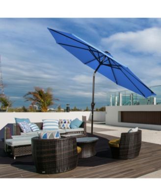 10 Feet Outdoor Patio Umbrella with Bright Solar LED Lights
