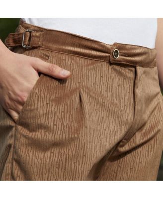 Men's Chocolate Brown Veined Tailored Trousers