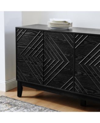 Black Farmhouse Buffet Cabinet - 60.5" Sideboard