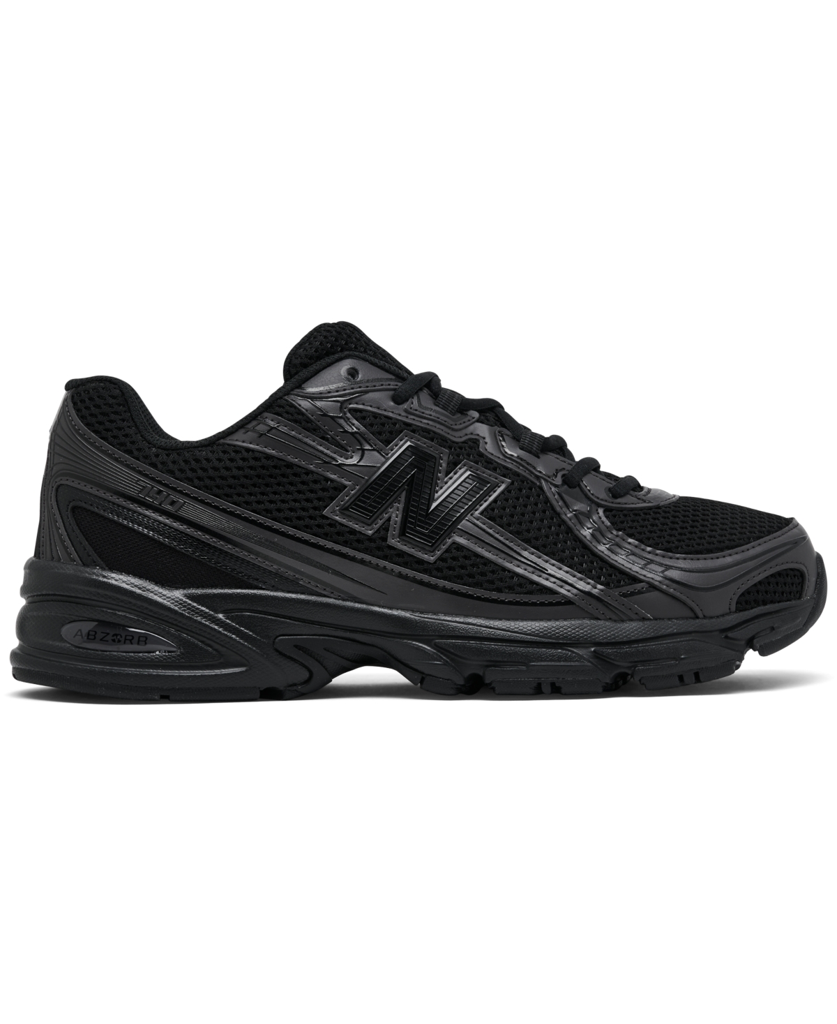 New Balance Mens Black Mono 740 V2 Branded Mesh Low-top Trainers