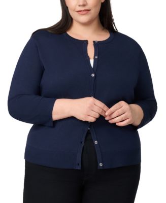 Melissa Paige Plus Size 3/4-Sleeve Cardigan Sweater - Macy's