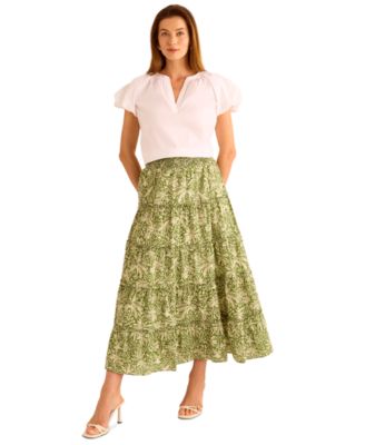 Women's Cotton Puff-Sleeve Blouse