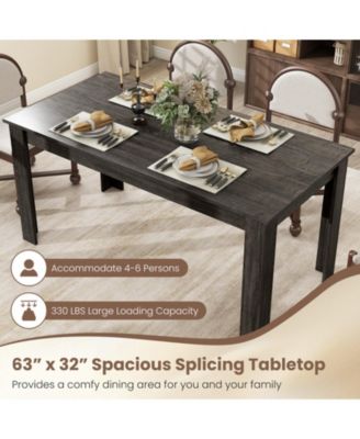 63 Inch Rectangular Modern Dining Kitchen Table