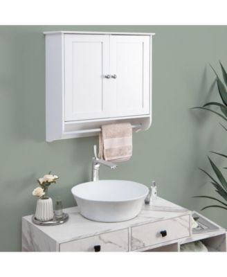 Wall Mounted Bathroom Storage Medicine Cabinet with Towel Bar
