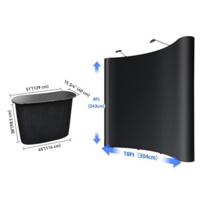 InstaHibit 10x8 Ft Pop Up Backdrop Booth Stand w/ Portable Podium Table Counter