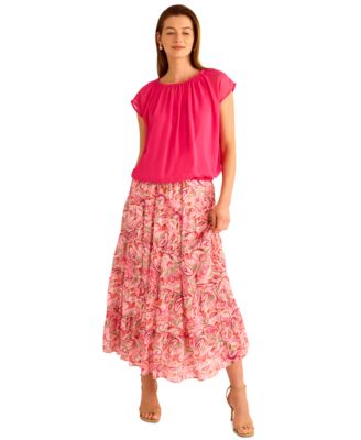 Women's Shirred Sleeveless Bubble Top  