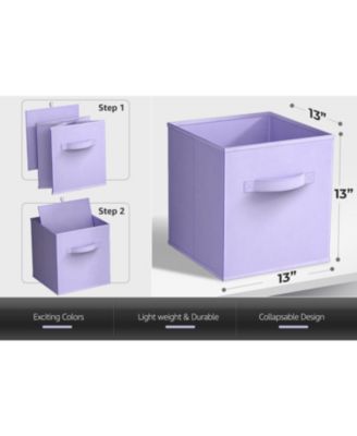 13 Inch Foldable Fabric Storage Cube Bin with Handles- for Organizing Home, Shelves, Nursery, Playroom, Closet and More 13" L x 13" W x 13" H