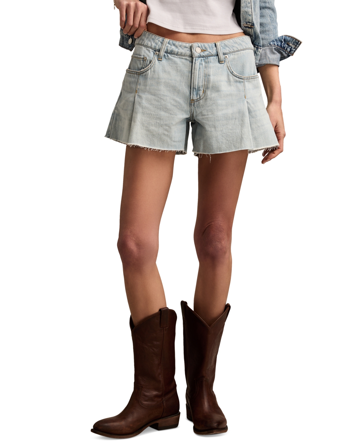 Women's A-Line Flared Denim Shorts - Coastal Breeze Wash