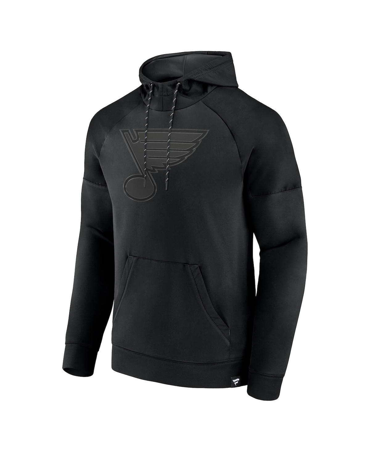 Fanatics Men's St. Louis Blues Black Ice Defender Raglan Pullover Hoodie In Black
