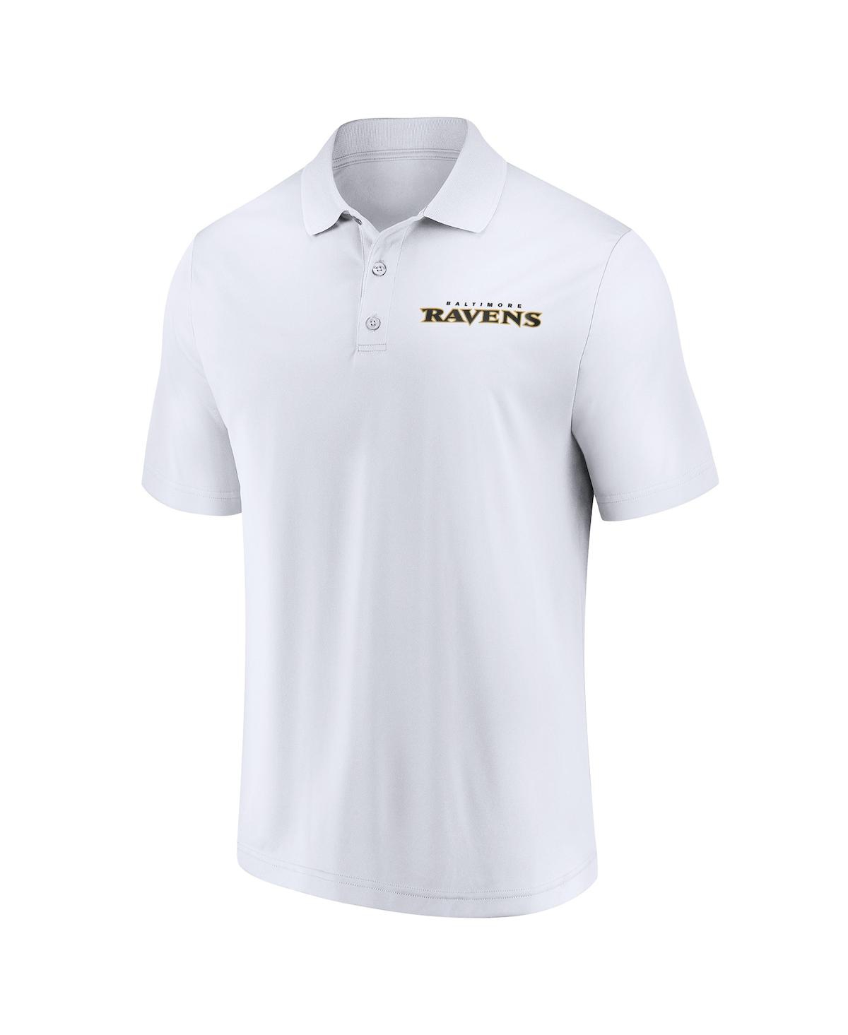 Fanatics Men's White Baltimore Ravens Lockup Polo Shirt In White