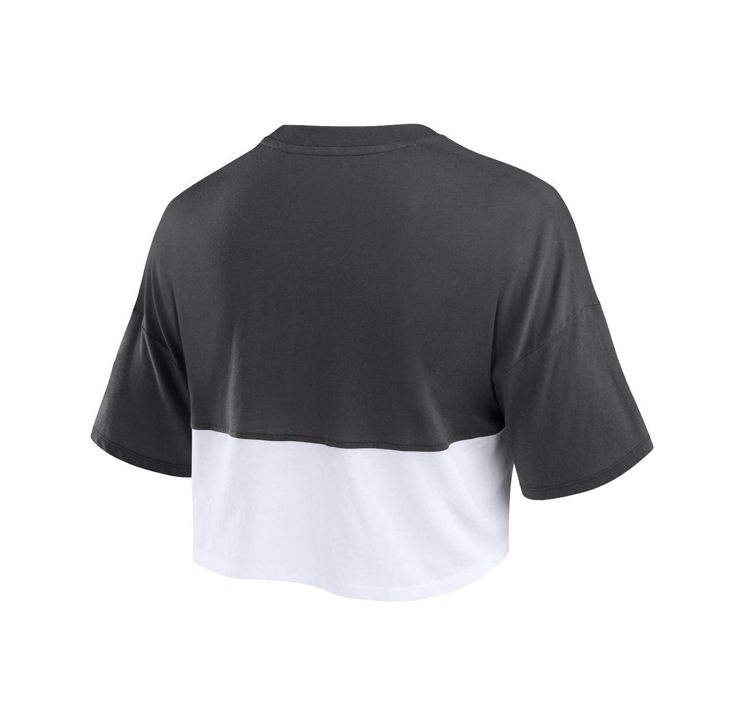 Women's Heather Black/White San Francisco Giants Color Split Boxy Cropped T-Shirt