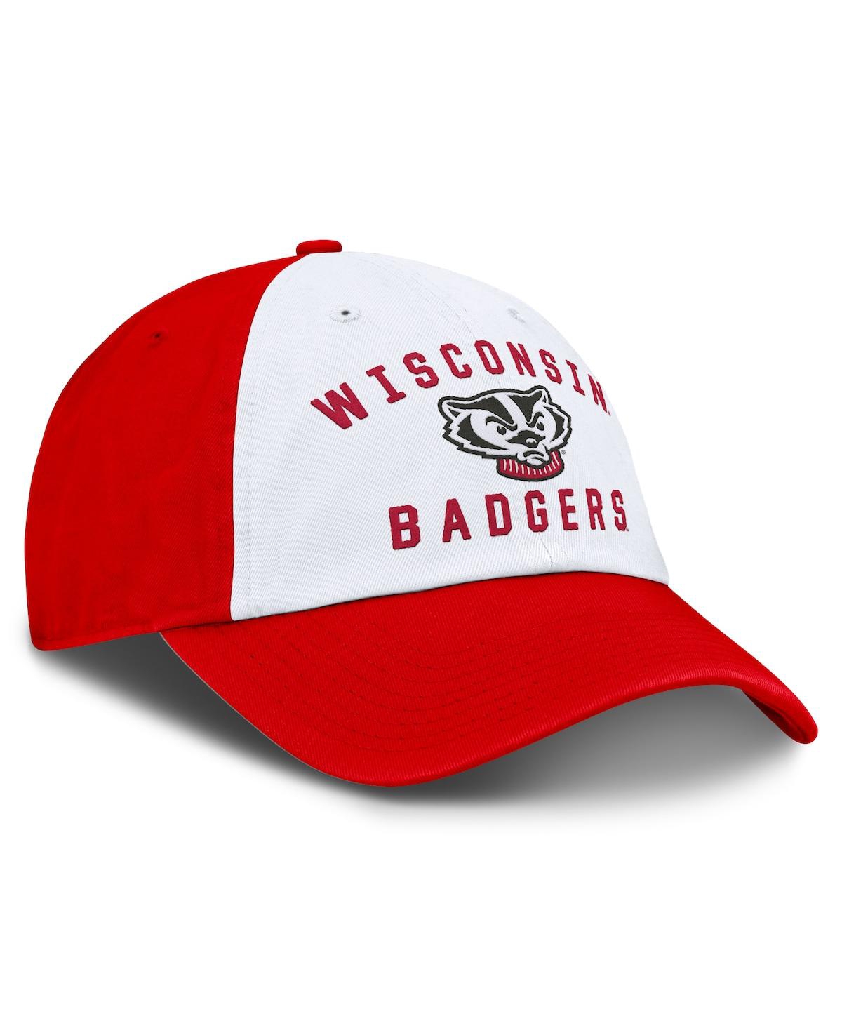 Top Of The World Men's White/red Wisconsin Badgers Weston Adjustable Hat