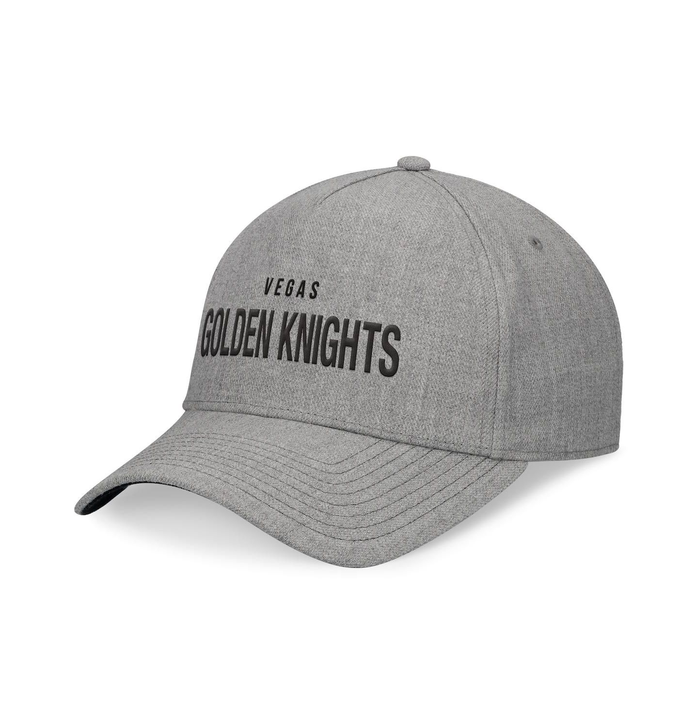 Мужской головной убор Fanatics Heather Gray Vegas Golden Knights Elements A-Frame Leather Strap Back Hat — фото 1