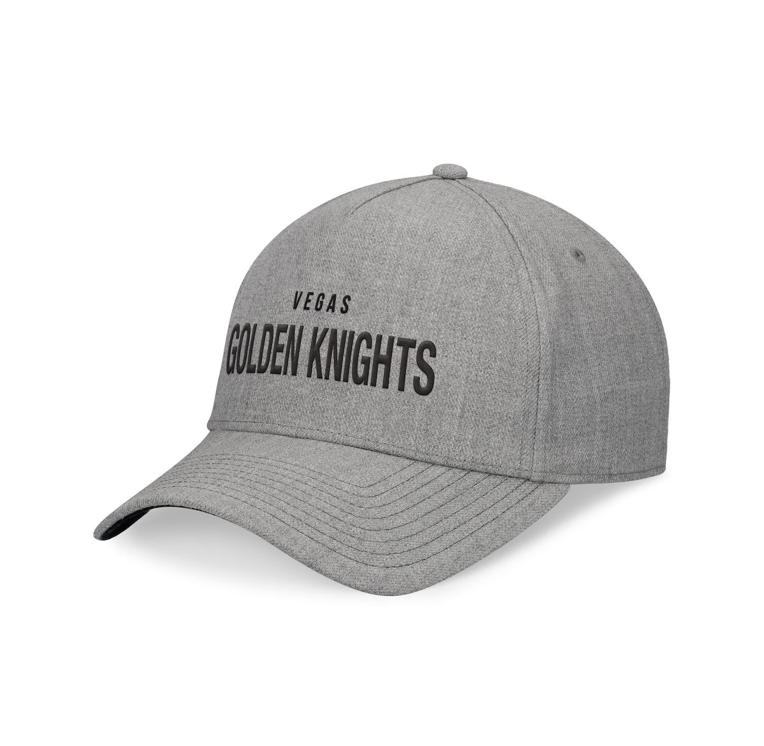 Men's Heather Gray Vegas Golden Knights Elements A-Frame Leather Strap Back Hat