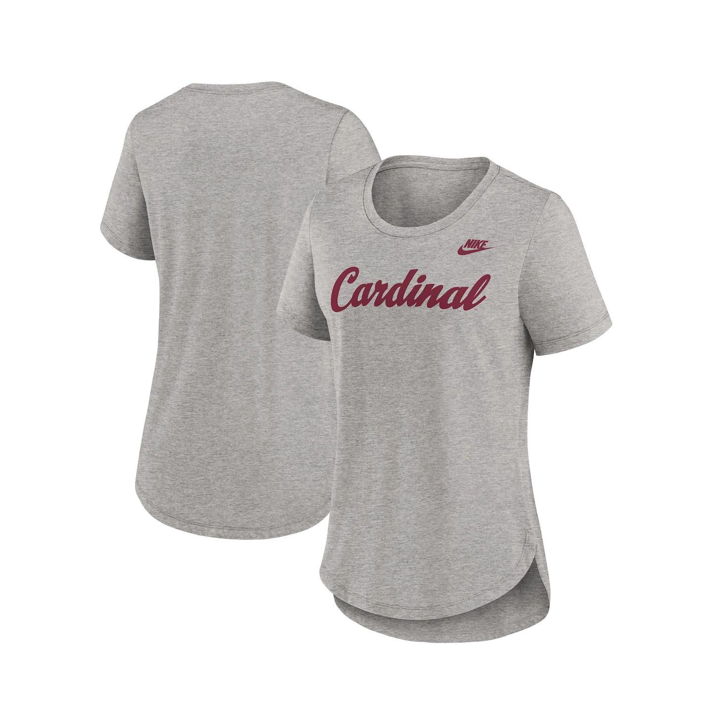 Женская футболка Nike Heather Gray Stanford Cardinal Legacy Tri-Blend — фото 1