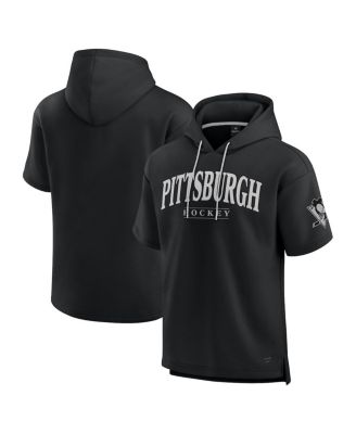 Fanatics - Men's Black Pittsburgh Penguins Elements Ready Short Sleeve Pullover Hoodie