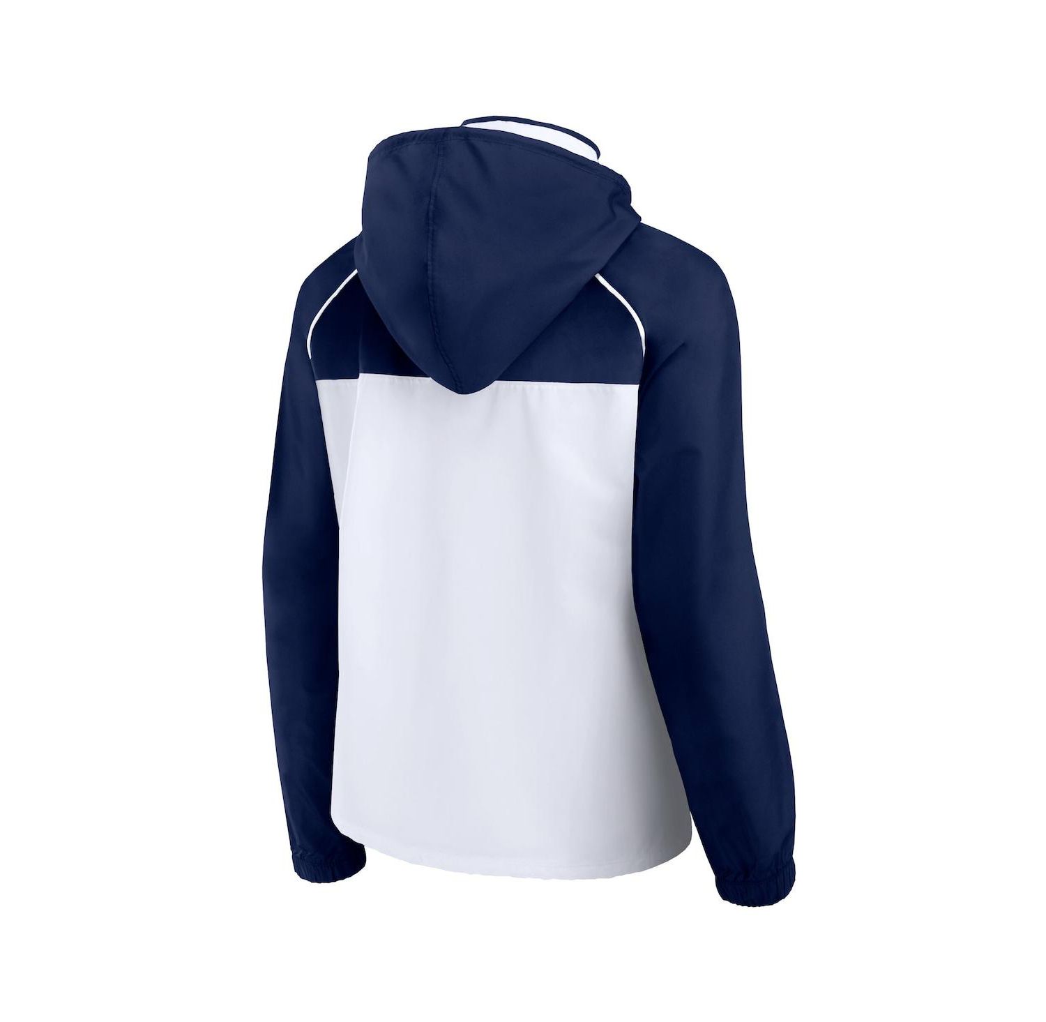 Women's White/Navy Minnesota Timberwolves Anorak Raglan Full-Zip Hoodie Jacket