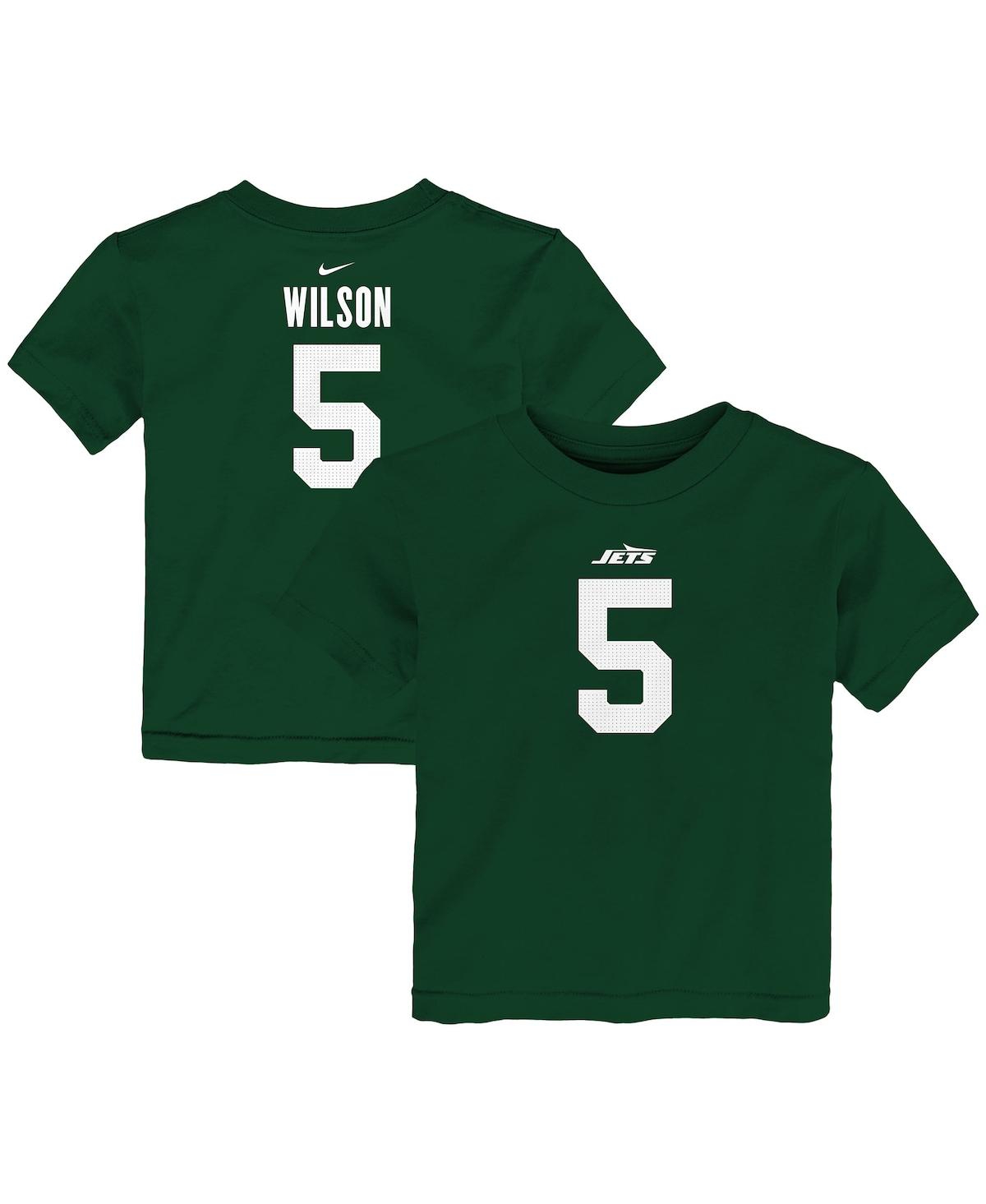 Nike Toddler Garrett Wilson Green New York Jets Player Name Number T-shirt