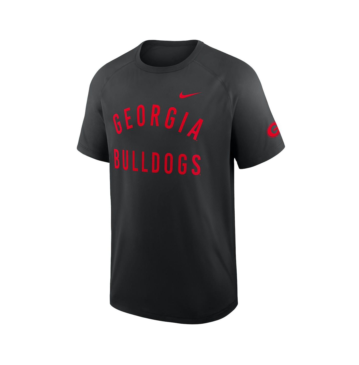 Мужская футболка Nike Black Georgia Bulldogs Ready Raglan Premium Performance — фото 2
