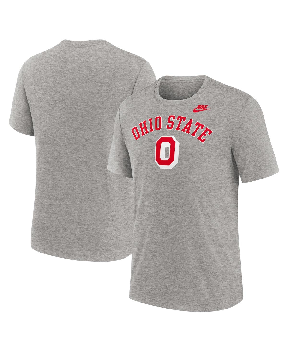 Nike Heather Gray Ohio State Buckeyes Legacy Arch Tri-blend T-shirt In Neutral