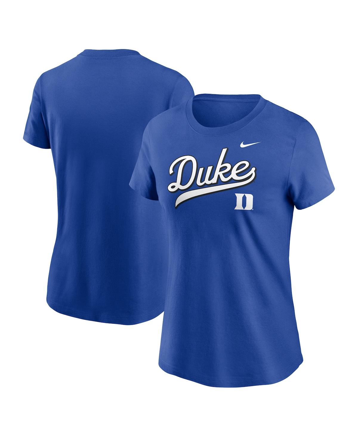 Nike Duke Athletic Prep Arch Local Script  Women's College T-shirt In Blue