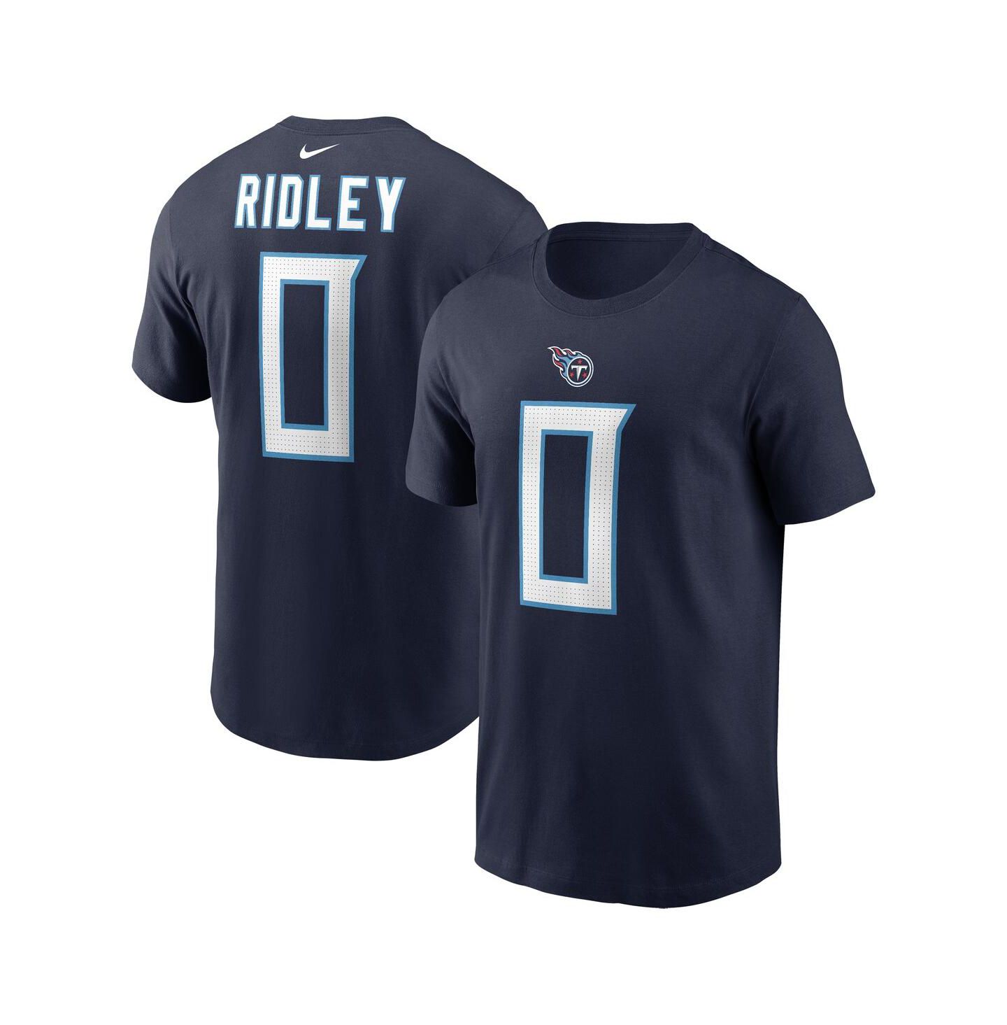 Мужская футболка Nike Calvin Ridley Navy Tennessee Titans Player Name & Number — фото 1