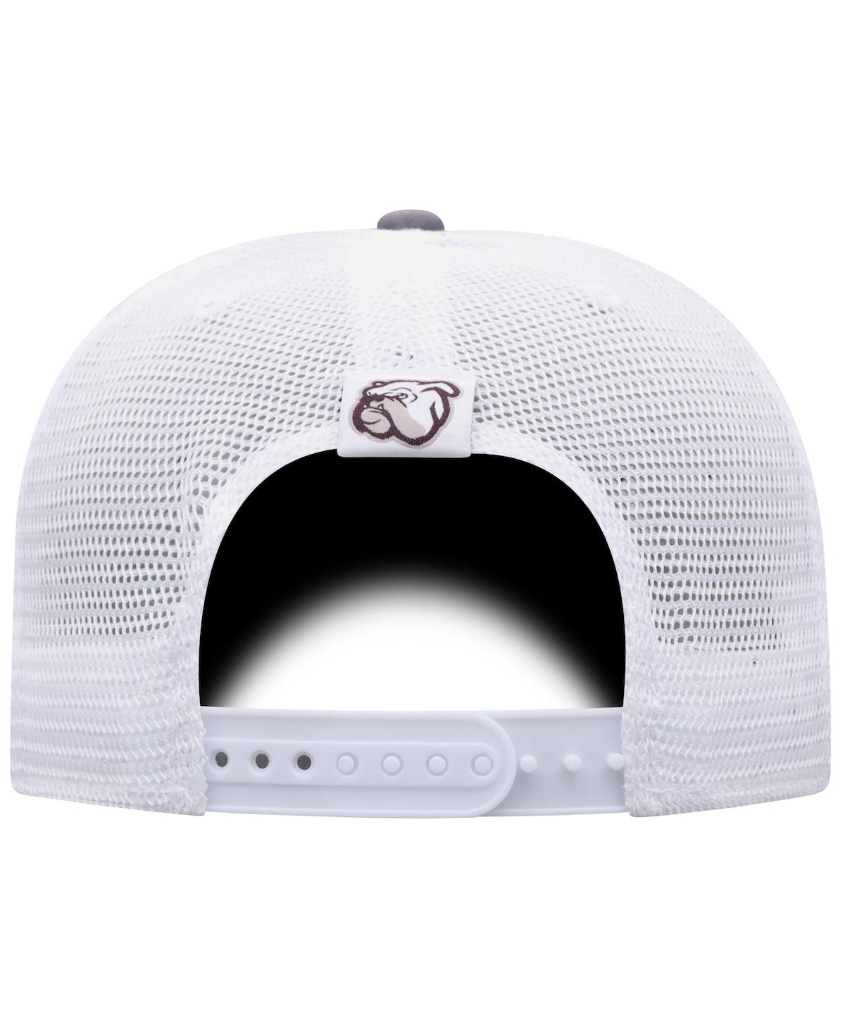 Top Of The World Men's Gray/white Mississippi State Bulldogs Victory Baseline Trucker Adjustable Hat