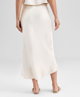 Women's Scallop-Hem Satin Slip Skirt, Exclusively at Macy's