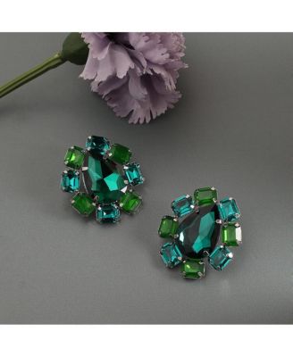 Crystal Pear Stud Earrings