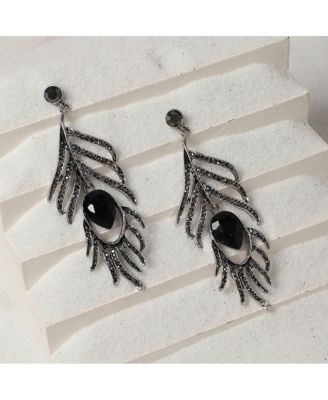 Stone Leaf Drop Earrings