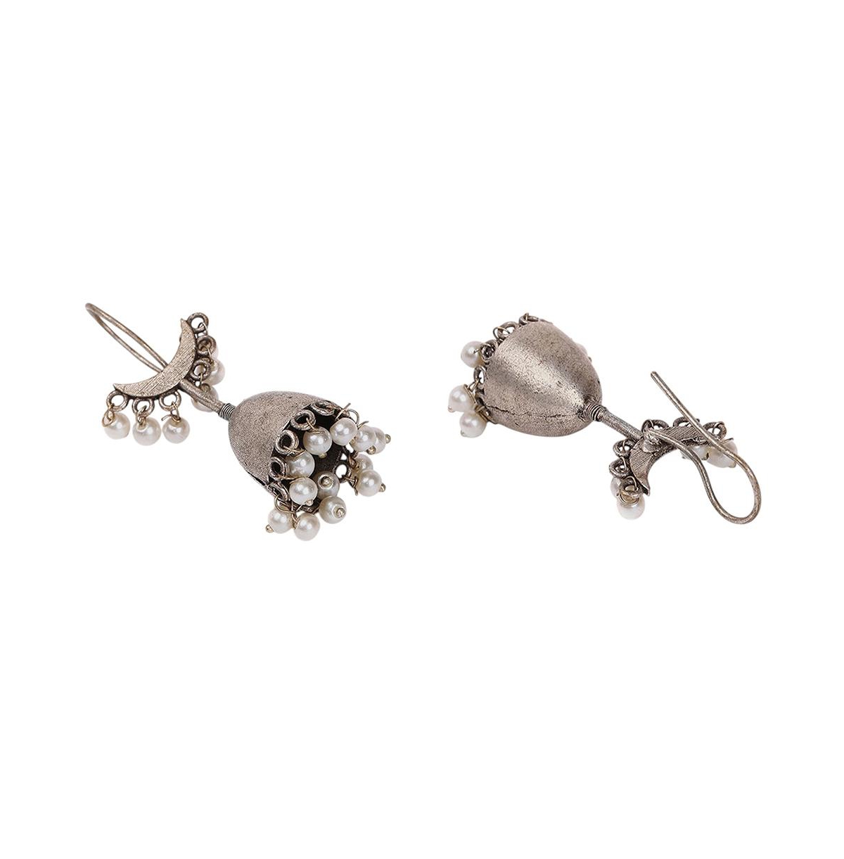 Sohi Oxidised Crescent Drop Earrings