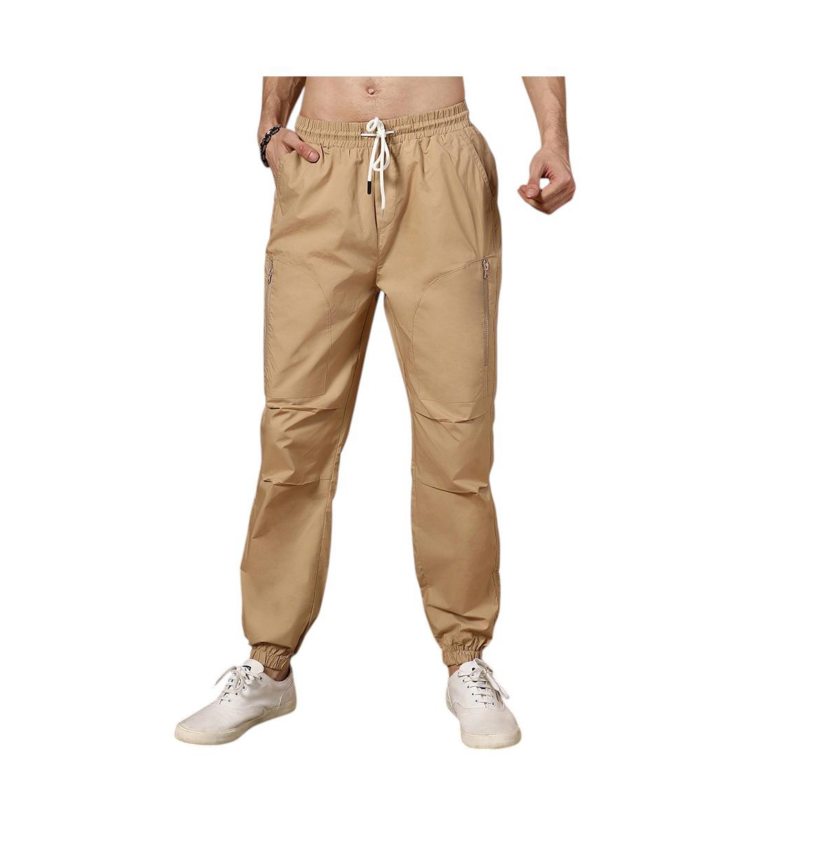 Men's Khaki Brown Parachute Utility Trousers - Brown