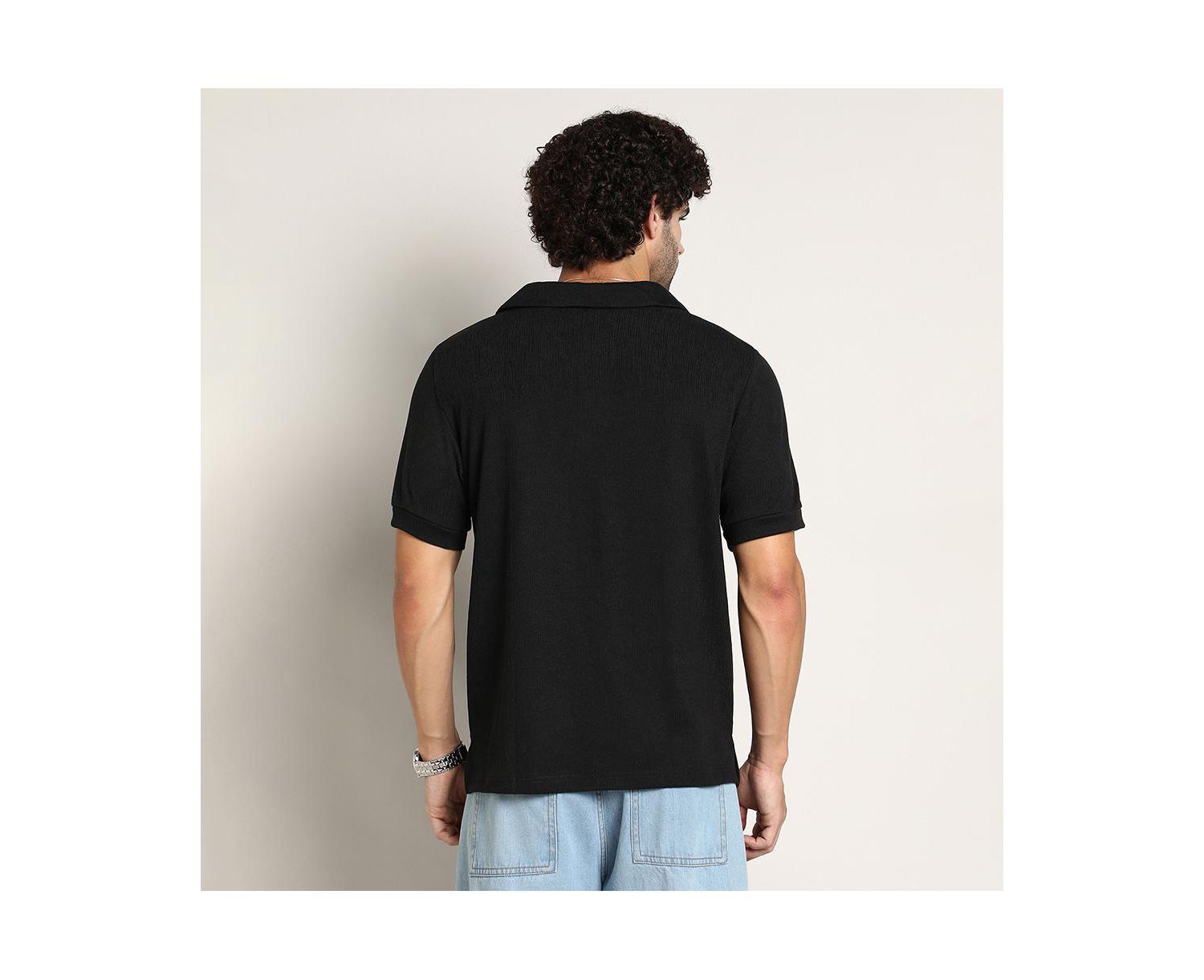 Men's Onyx Black Tactitle Spread-Polo T-Shirt