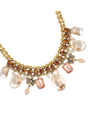 -Plated Crystal Statement Necklace