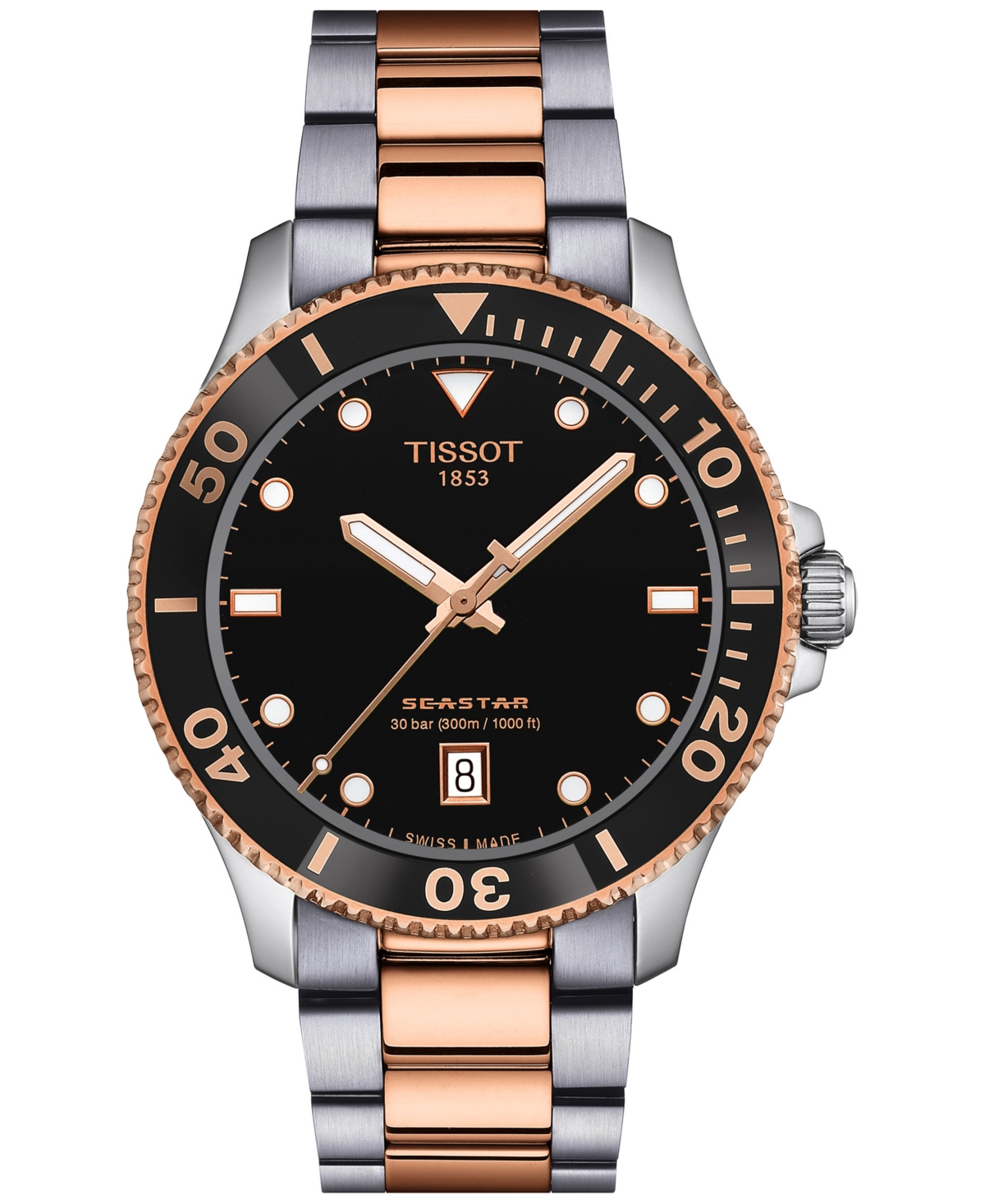 Men's Swiss Seastar 1000 Two-Tone Stainless Steel Bracelet Watch 40mm - Bracelet, Stainless Steel  Pvd Coating