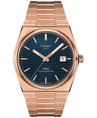 Tissot - Men's Swiss Automatic PRX Powermatic 80 Rose Gold PVD Stainless Steel Bracelet Watch 40mm