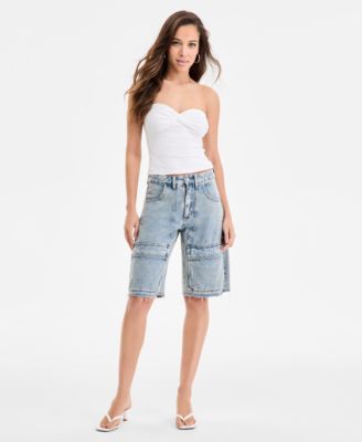 Bar III - Women's Denim Cargo Shorts