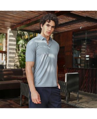 Men's Coin Grey Seamless Solid Polo T-Shirt