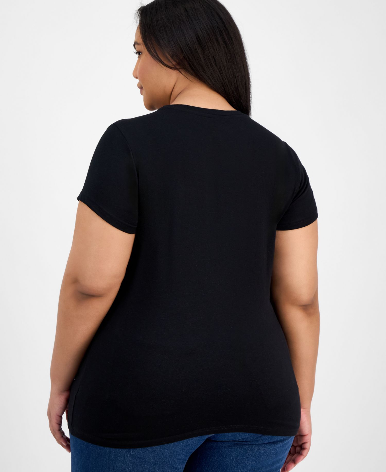 Plus Size Basic Crewneck Short-Sleeve T-Shirt