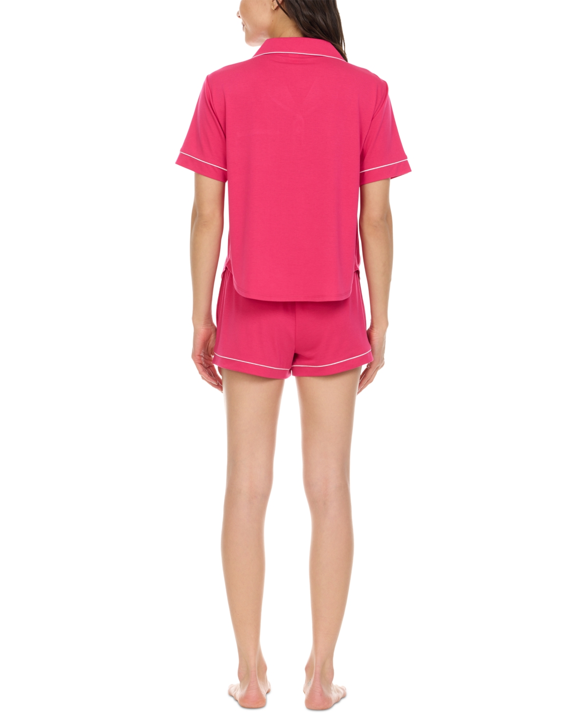 Flora By Flora Nikrooz Women's Annie Button Down Shorty Notch Pajama Set, 2 Piece