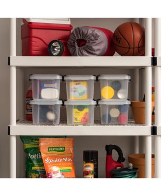 USA 6 Qt. Plastic Storage Bins with Sealed Lids, Clear Gasket Box, Airtight Containers