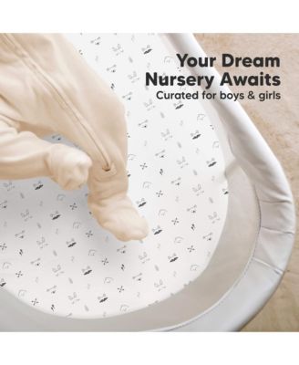 Bassinet Sheet for Baby Girls, Boys, 2-Pack Soothe Bassinet Fitted Sheets, Bedside Bassinet Mattress Sheet