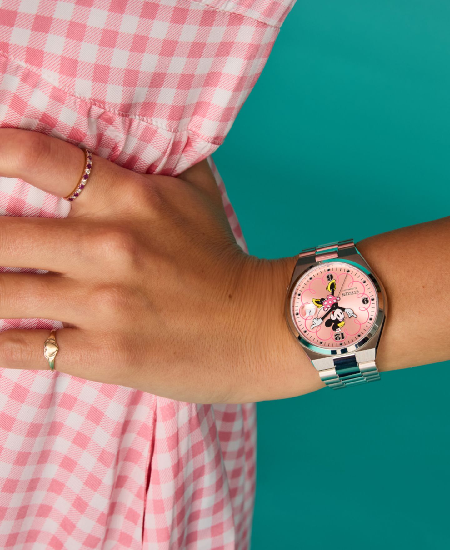 Мужские часы Citizen Automatic Disney Minnie Mouse, браслет из нержавеющей стали, 40 мм — фото 4