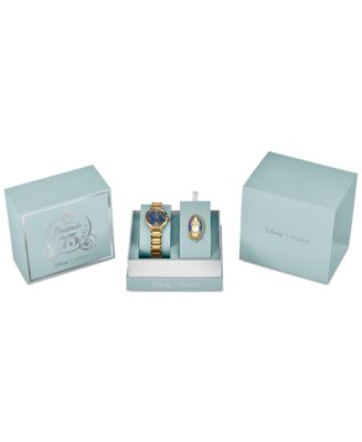 Eco-Drive Women's Princess Cinderella Diamond Accent Gold-Tone Stainless Steel Bracelet Watch 30mm Limited Edition Box Set